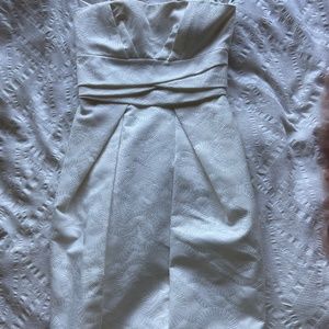Short white strapless dress